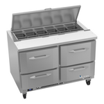 Victory Refrigeration VSPD48HC-12-4 48.00'' 4 Drawer Counter Height Refrigerated Sandwich / Salad Prep Table with Standard Top