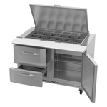 Victory Refrigeration VSPD48HC-18B-2 48.00'' 1 Door 2 Drawer Counter Height Mega Top Refrigerated Sandwich / Salad Prep Table