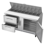 Victory Refrigeration VSPD60HC-16-2 60.00'' 1 Door 2 Drawer Counter Height Refrigerated Sandwich / Salad Prep Table with Standard Top