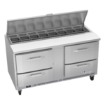 Victory Refrigeration VSPD60HC-16-4 60.00'' 4 Drawer Counter Height Refrigerated Sandwich / Salad Prep Table with Standard Top