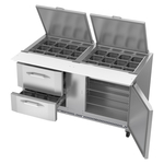 Victory Refrigeration VSPD60HC-24B-2 60.00'' 1 Door 2 Drawer Counter Height Mega Top Refrigerated Sandwich / Salad Prep Table