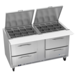 Victory Refrigeration VSPD60HC-24B-4 60.00'' 4 Drawer Counter Height Mega Top Refrigerated Sandwich / Salad Prep Table