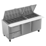 Victory Refrigeration VSPD72HC-30B-2 72.00'' 2 Door 2 Drawer Counter Height Mega Top Refrigerated Sandwich / Salad Prep Table