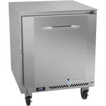 Victory Refrigeration VUF27HC 27'' 1 Section Undercounter Freezer with 1 Right Hinged Solid Door and Front Breathing Compressor