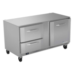 Victory Refrigeration VUFD60HC-2 60'' 2 Section Undercounter Freezer with 1 Right Hinged Solid Door 2 Drawers and Front Breathing Compressor