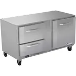 Victory Refrigeration VUFD60HC-2 60'' 2 Section Undercounter Freezer with 1 Right Hinged Solid Door 2 Drawers and Front Breathing Compressor