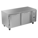 Victory Refrigeration VUR67HC 67.13'' 2 Section Undercounter Refrigerator with 2 Left/Right Hinged Solid Doors and Side / Rear Breathing Compressor
