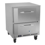 Victory Refrigeration VURD27HC-2 27'' 1 Section Undercounter Refrigerator with 2 Drawers and Side / Rear Breathing Compressor