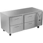 Victory Refrigeration VURD67HC-4 67.00'' 2 Section Undercounter Refrigerator with 4 Drawers and Side / Rear Breathing Compressor