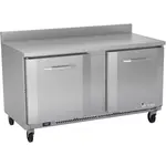 Victory Refrigeration VWF60HC 60'' 2 Door Counter Height Worktop Freezer with Front Breathing Compressor - 14.7 cu. ft.