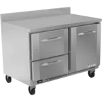 Victory Refrigeration VWRD48HC-2 48'' 1 Door 2 Drawer Counter Height Worktop Refrigerator with Side / Rear Breathing Compressor - 11.8 cu. ft.