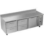 Victory Refrigeration VWRD93HC-4 93.13'' 1 Door 4 Drawer Counter Height Worktop Refrigerator with Front Breathing Compressor - 29.7 cu. ft.
